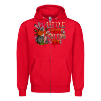 Red Little Miss Cotton Tail Zipper Hoodie - CowhideDigitalArt