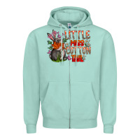 Seafoam Little Miss Cotton Tail Zipper Hoodie - CowhideDigitalArt