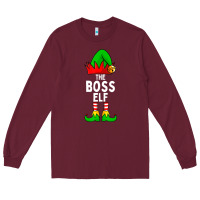 Burgundy Boss Elf Matching Family Christmas Long Sleeve Tee - lanVoArt