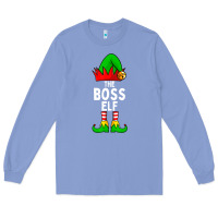 Colony Blue Boss Elf Matching Family Christmas Long Sleeve Tee - lanVoArt