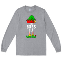 Heather Grey Boss Elf Matching Family Christmas Long Sleeve Tee - lanVoArt