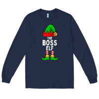 Navy Boss Elf Matching Family Christmas Long Sleeve Tee - lanVoArt