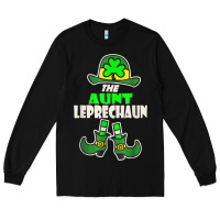 Black funny the aunt irish leprechaun st patricks day gift t shirt Long Sleeve Tee - lanVoArt
