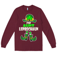 Burgundy funny the aunt irish leprechaun st patricks day gift t shirt Long Sleeve Tee - lanVoArt