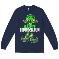 Navy funny the aunt irish leprechaun st patricks day gift t shirt Long Sleeve Tee - lanVoArt