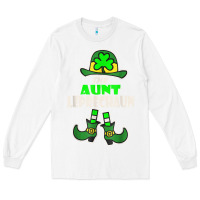 White funny the aunt irish leprechaun st patricks day gift t shirt Long Sleeve Tee - lanVoArt