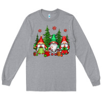 Heather Grey christmas gnomies Long Sleeve Tee - CowGirlArtShop