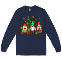 Navy christmas gnomies Long Sleeve Tee - CowGirlArtShop