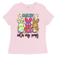 Bubblegum Pink chillin' with my peeps Ladies Tee - Artiststas