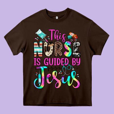 This Nurse Is Guided By Jesus Heavy Core Tee Designed By Jahusdesignshop