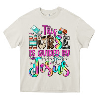 Cream this nurse is guided by jesus Heavy Core Tee - JahusDesignShop