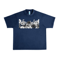 Navy black and white floral Urban Heavy Tee - TumblerDesignByShophia