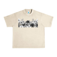 Sandshell black and white floral Urban Heavy Tee - TumblerDesignByShophia