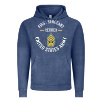 Vintage Denim first sergeant 1sg retired army military retirement gifts long sleeve Vintage Hoodie - lanVoArt