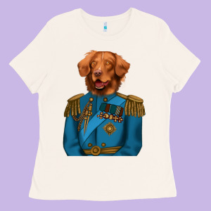 Golden Retriever Dog Portrait,custom Pet Portraits,renaissance Dog Ladies Tee Designed By Ranaportraitstore