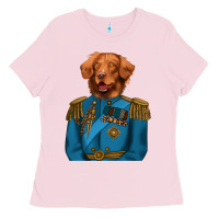 Bubblegum Pink Golden Retriever Dog Portrait,Custom Pet Portraits,Renaissance Dog Ladies Tee - RanaPortraitStore