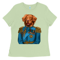 Matcha Golden Retriever Dog Portrait,Custom Pet Portraits,Renaissance Dog Ladies Tee - RanaPortraitStore