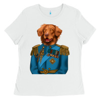 White Golden Retriever Dog Portrait,Custom Pet Portraits,Renaissance Dog Ladies Tee - RanaPortraitStore