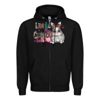 Black Little Miss Cotton Tail Zipper Hoodie - CowhideDigitalArt