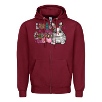Burgundy Little Miss Cotton Tail Zipper Hoodie - CowhideDigitalArt
