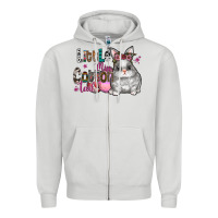 Dove Grey Little Miss Cotton Tail Zipper Hoodie - CowhideDigitalArt