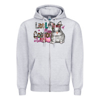 Heather Grey Little Miss Cotton Tail Zipper Hoodie - CowhideDigitalArt