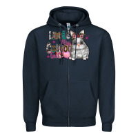 Navy Little Miss Cotton Tail Zipper Hoodie - CowhideDigitalArt