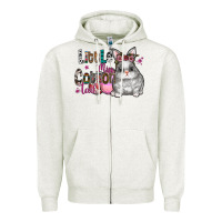 Oatmeal Heather Little Miss Cotton Tail Zipper Hoodie - CowhideDigitalArt