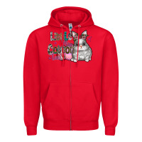 Red Little Miss Cotton Tail Zipper Hoodie - CowhideDigitalArt