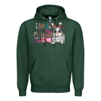 Sports Green Little Miss Cotton Tail Zipper Hoodie - CowhideDigitalArt