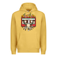 Antique Gold bull skull sunflower floral cassette Premium Hoodie - FaDigitalArtStudio