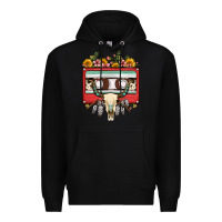 Black bull skull sunflower floral cassette Premium Hoodie - FaDigitalArtStudio