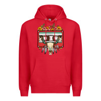 Red bull skull sunflower floral cassette Premium Hoodie - FaDigitalArtStudio