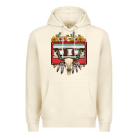 Sandshell bull skull sunflower floral cassette Premium Hoodie - FaDigitalArtStudio