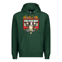 Sports Green bull skull sunflower floral cassette Premium Hoodie - FaDigitalArtStudio