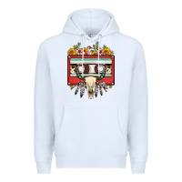 Bull Skull Sunflower Floral Cassette Premium Hoodie | Teevron
