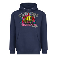 Navy im just a woman who loves her firefighter Heavyweight Hoodie - SublimationCraftShop