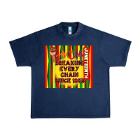 Navy juneteenth breaking every chain since 1865 Urban Heavy Tee - TumblerDesignByShophia