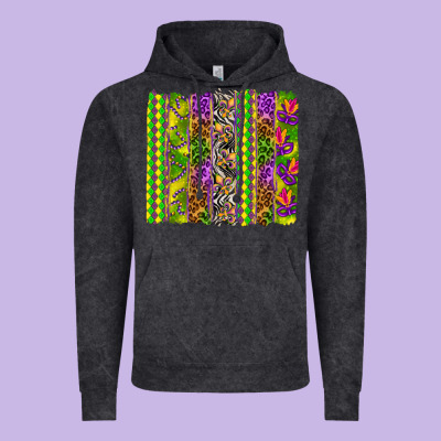 Mardi Gras Brushstroke Vintage Hoodie Designed By Howdyjamesfarm