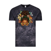 Cloud Black american football afro messy bun Vintage Tee - texasbilliewilder