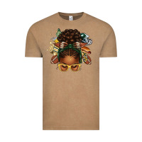 Vintage Coffee american football afro messy bun Vintage Tee - texasbilliewilder