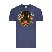 Vintage Denim american football afro messy bun Vintage Tee - texasbilliewilder