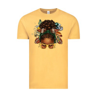 Vintage Mustard american football afro messy bun Vintage Tee - texasbilliewilder