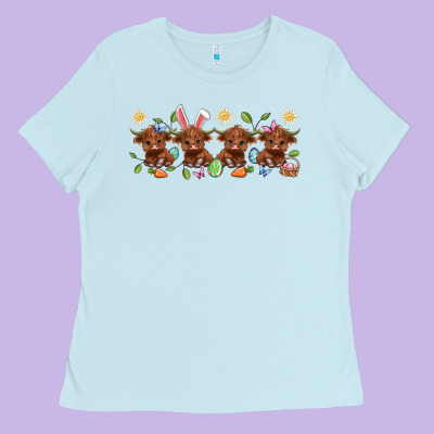 Easter Day Baby Heifers Ladies Tee Designed By Artiststas