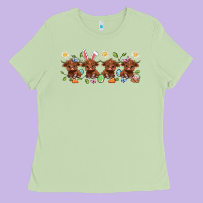 Easter Day Baby Heifers Ladies Tee Designed By Artiststas