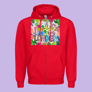 Lets Get Loaded Zipper Hoodie Designed By Cowhidedigitalart