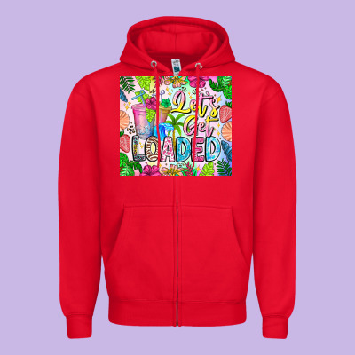 Lets Get Loaded Zipper Hoodie Designed By Cowhidedigitalart