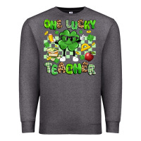 Charcoal Heather one lucky teacher Premium Sweatshirt - Artiststas