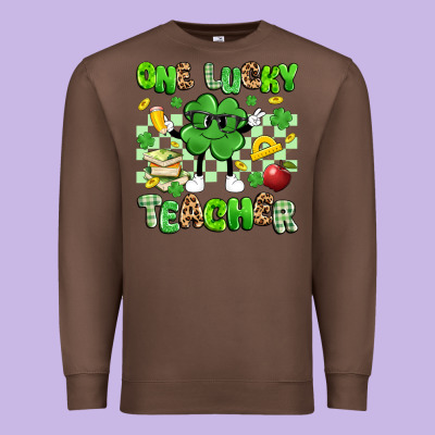 One Lucky Teacher Premium Sweatshirt Designed By Artiststas