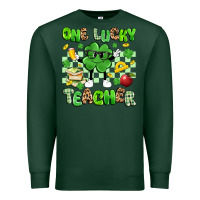 Sports Green one lucky teacher Premium Sweatshirt - Artiststas